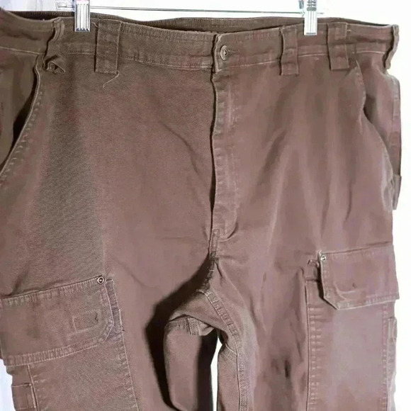 Duluth Trading Sz 48 x 30 Flex Fire Hose Relaxed Fit Cargo Work Pant oil stains - Picture 5 of 16